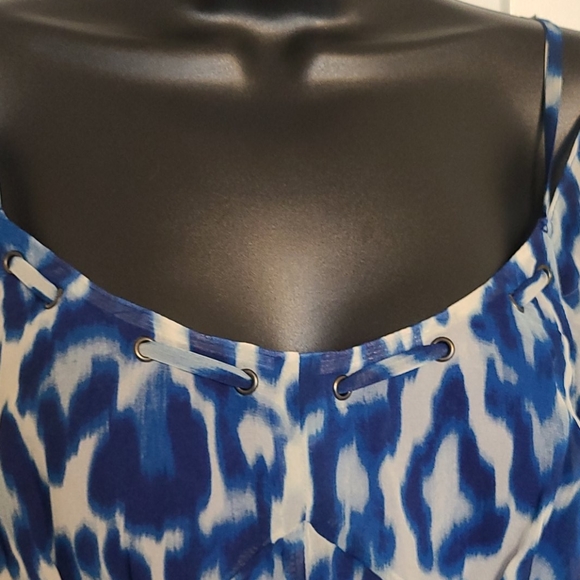 Jessica Simpson Blue Leopard Lemoore Ruffle - Picture 7 of 12